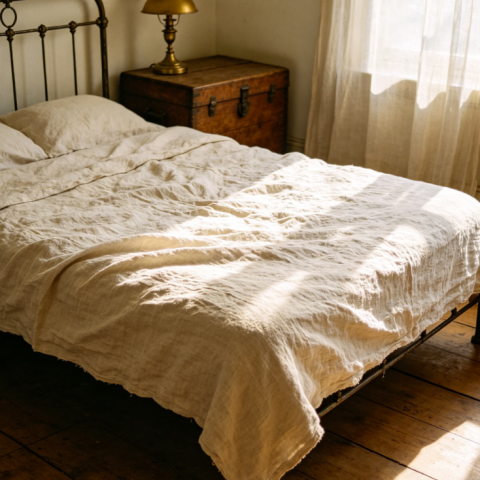 Retro linen, comfortable and simple.