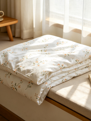 Floral smooth and skin-friendly duvet cover for nude sleeping