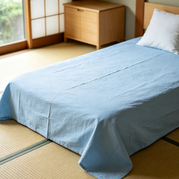 Solid color sheets for nude sleeping.