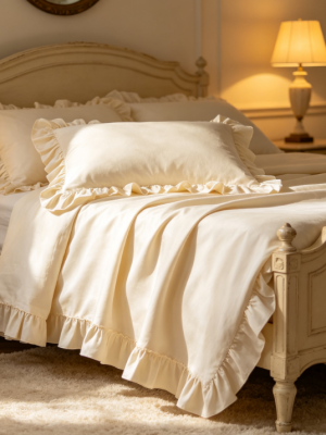 High-count long-pile satin light luxury soft light pillowcase